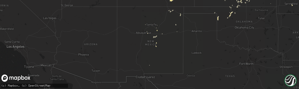 Hail map in New Mexico on July 6, 2025
