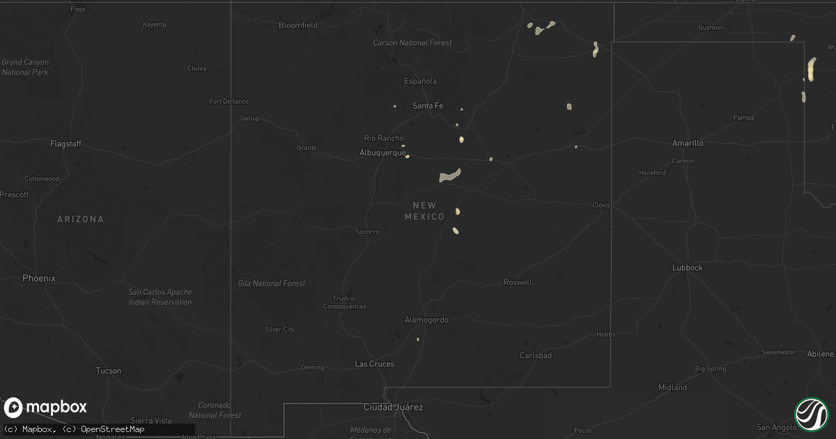 Hail map in New Mexico on July 6, 2025