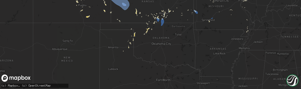 Hail map in Oklahoma on July 6, 2025