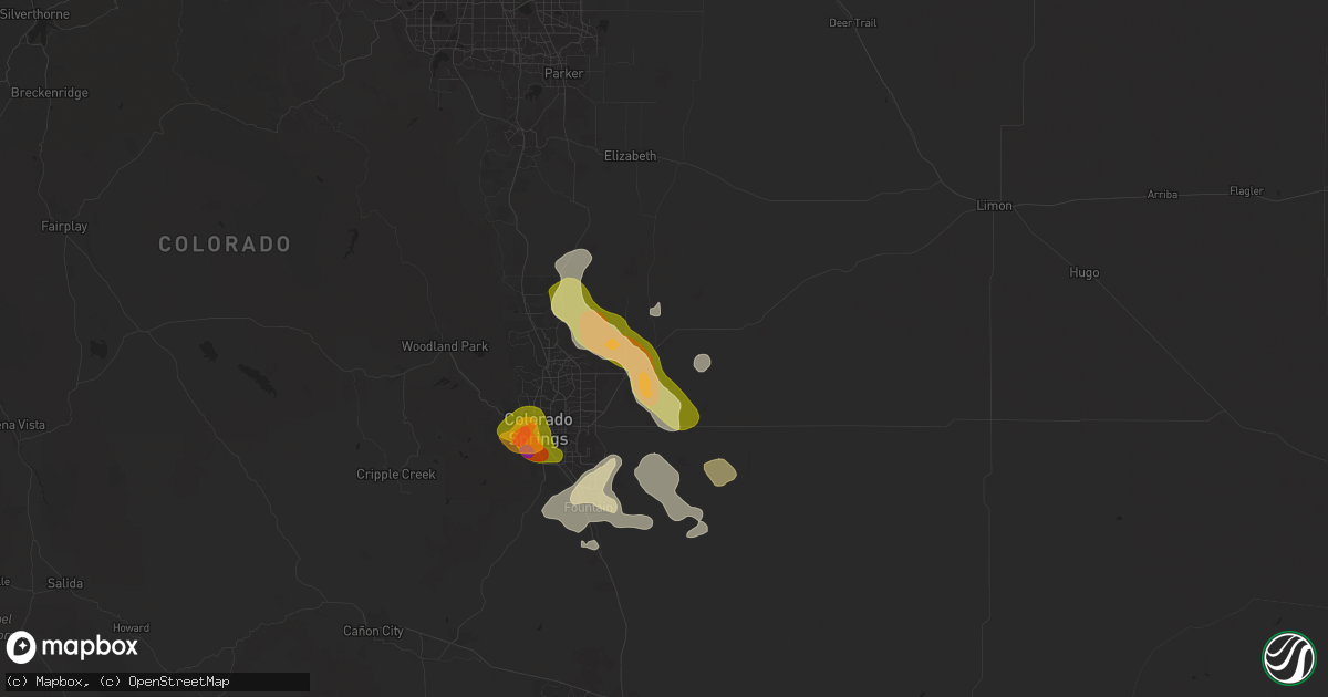 Hail map in Peyton, CO on July 6, 2025