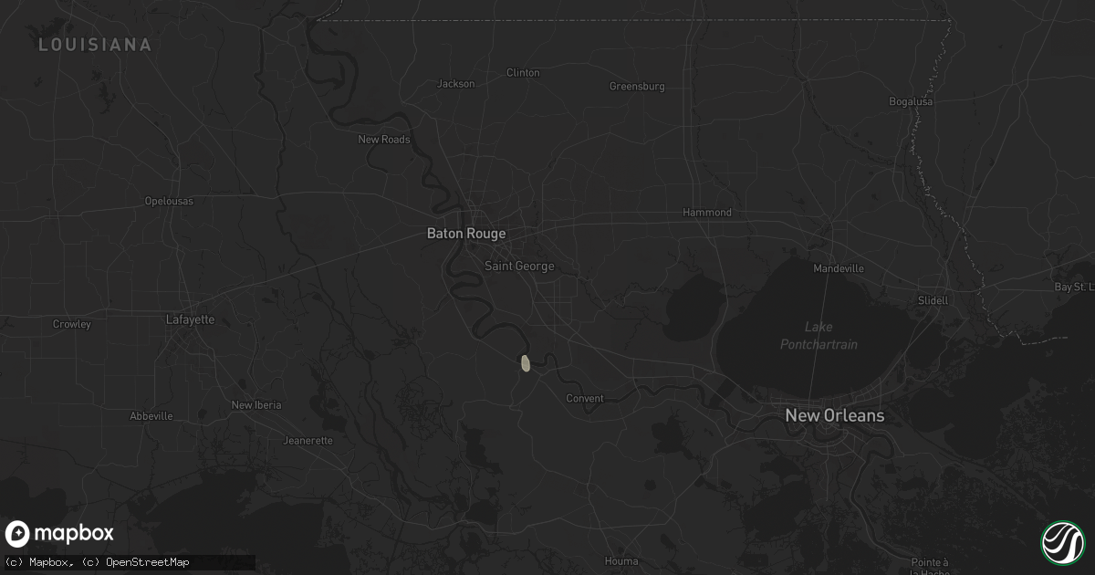 Hail map in Prairieville, LA on July 6, 2025