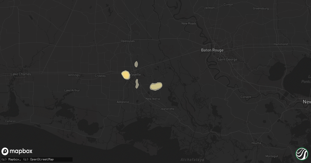 Hail map in Saint Martinville, LA on July 6, 2025