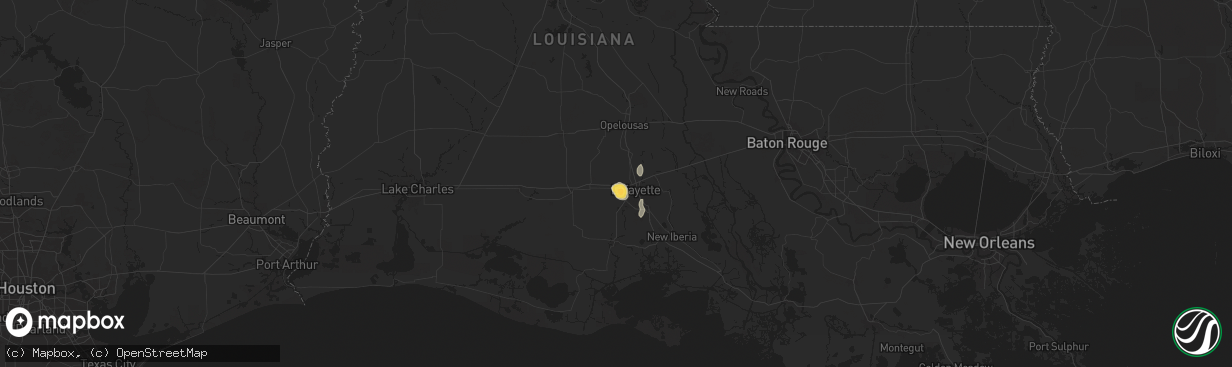 Hail map in Scott, LA on July 6, 2025