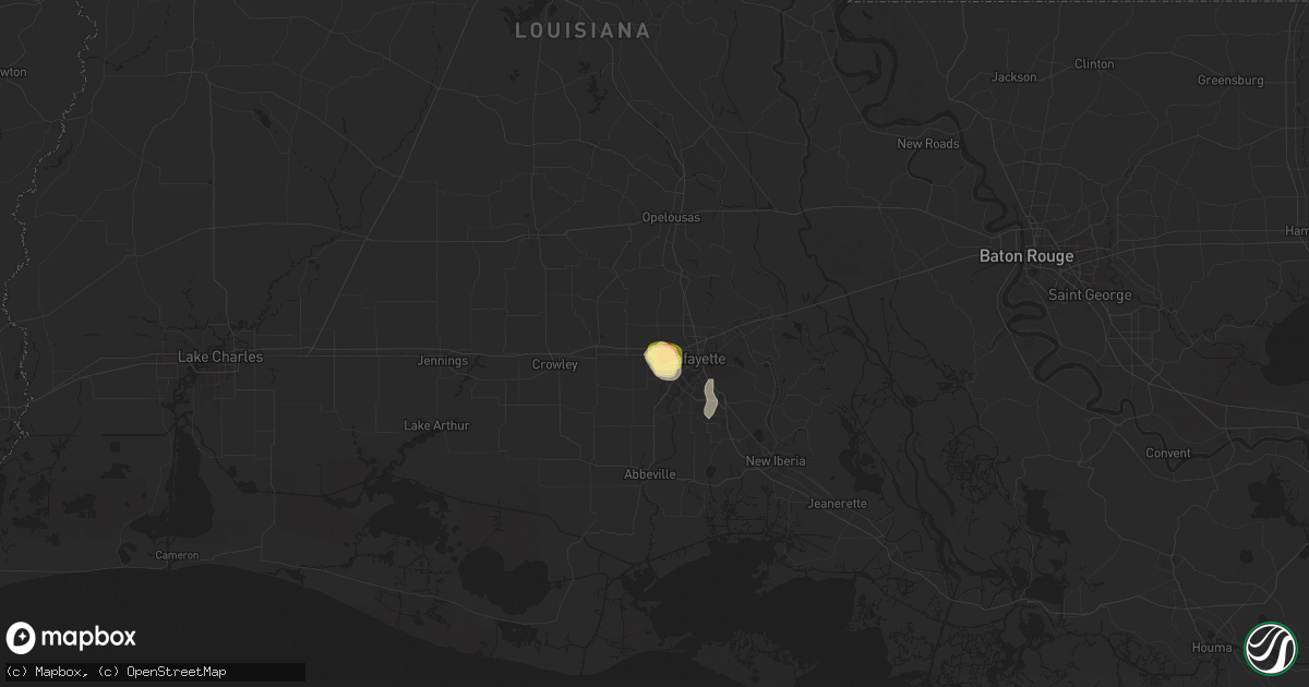 Hail map in Scott, LA on July 6, 2025