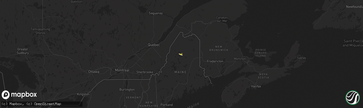 Hail map on July 6, 2025