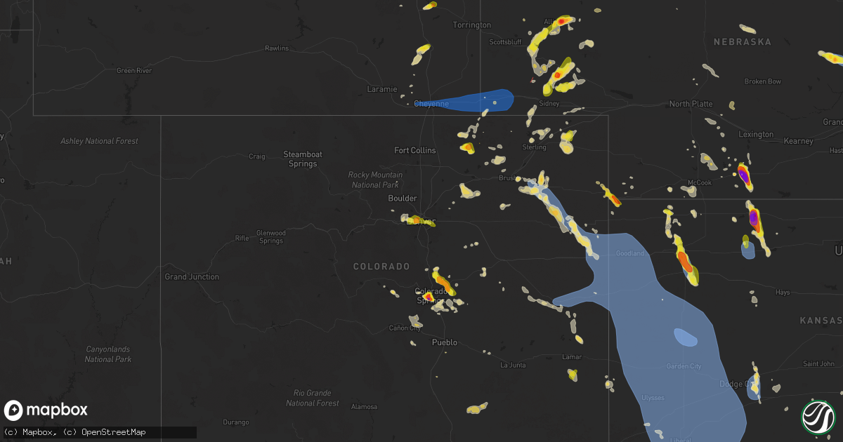 Hail map on July 6, 2025