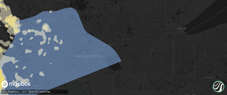 Hail map in Aitkin, MN on July 6, 2026