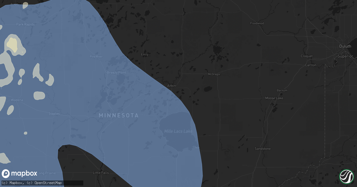 Hail map in Aitkin, MN on July 6, 2026