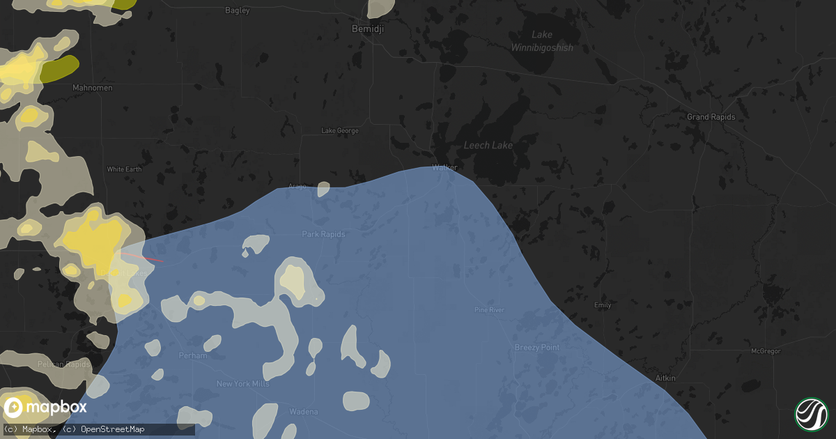 Hail map in Akeley, MN on July 6, 2026
