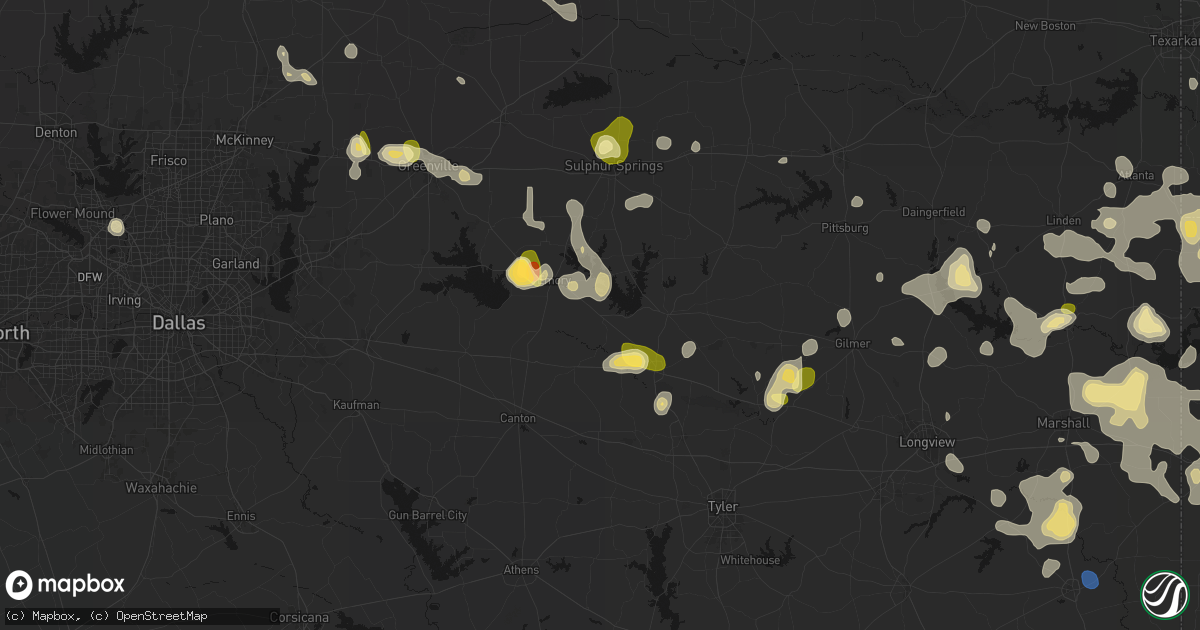 Hail map in Alba, TX on July 6, 2026
