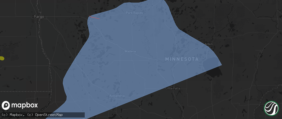 Hail map in Aldrich, MN on July 6, 2026