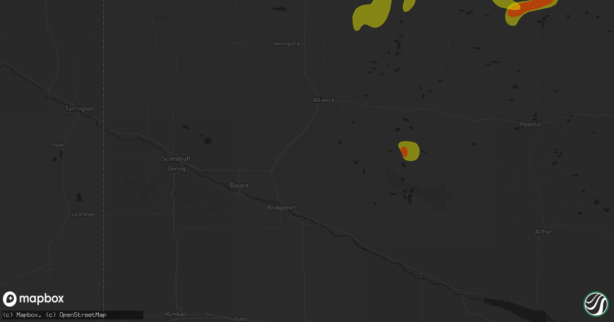 Hail map in Angora, NE on July 6, 2026