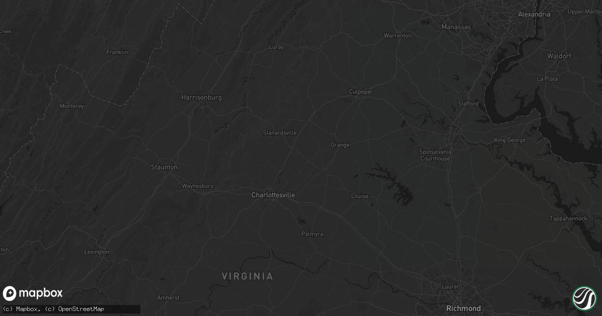 Hail map in Barboursville, VA on July 6, 2026