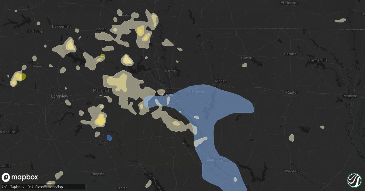Hail map in Barksdale Afb, LA on July 6, 2026