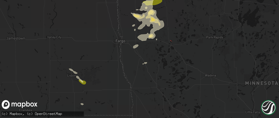 Hail map in Barnesville, MN on July 6, 2026