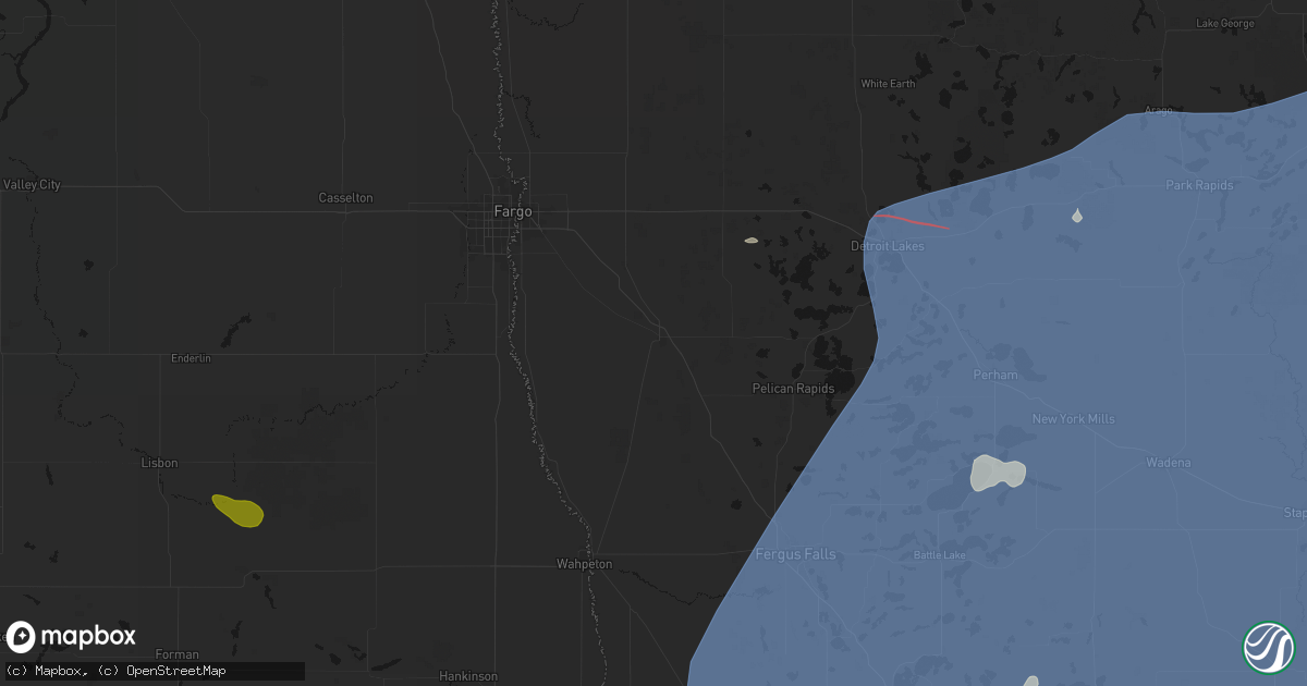 Hail map in Barnesville, MN on July 6, 2026