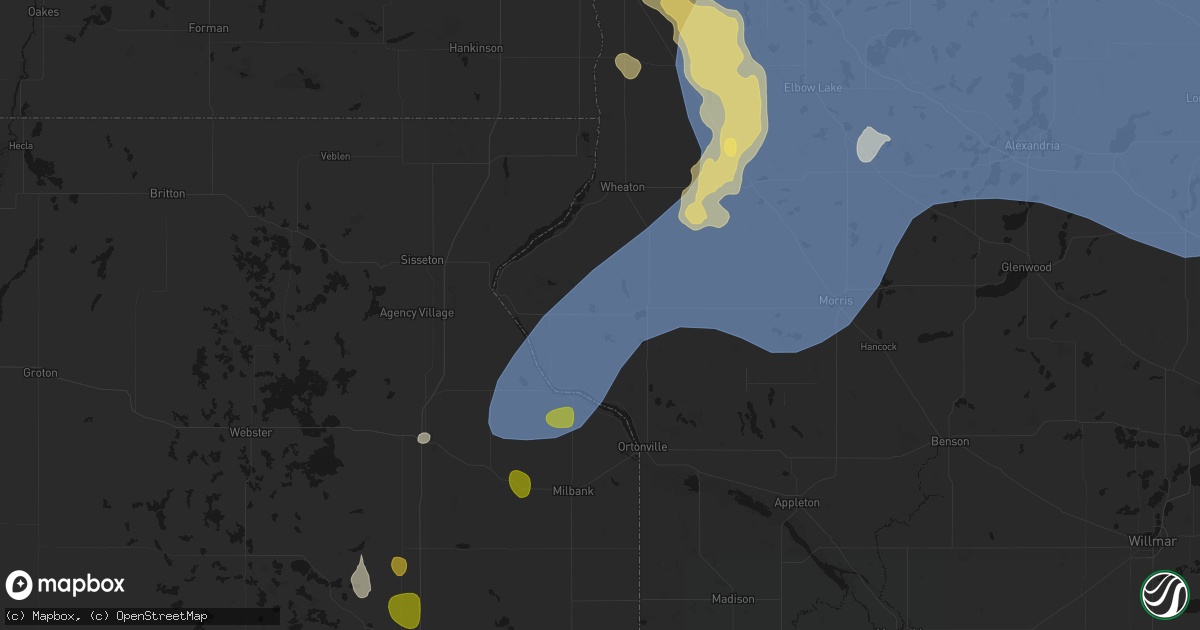 Hail map in Barry, MN on July 6, 2026