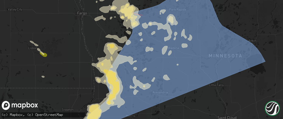 Hail map in Battle Lake, MN on July 6, 2026