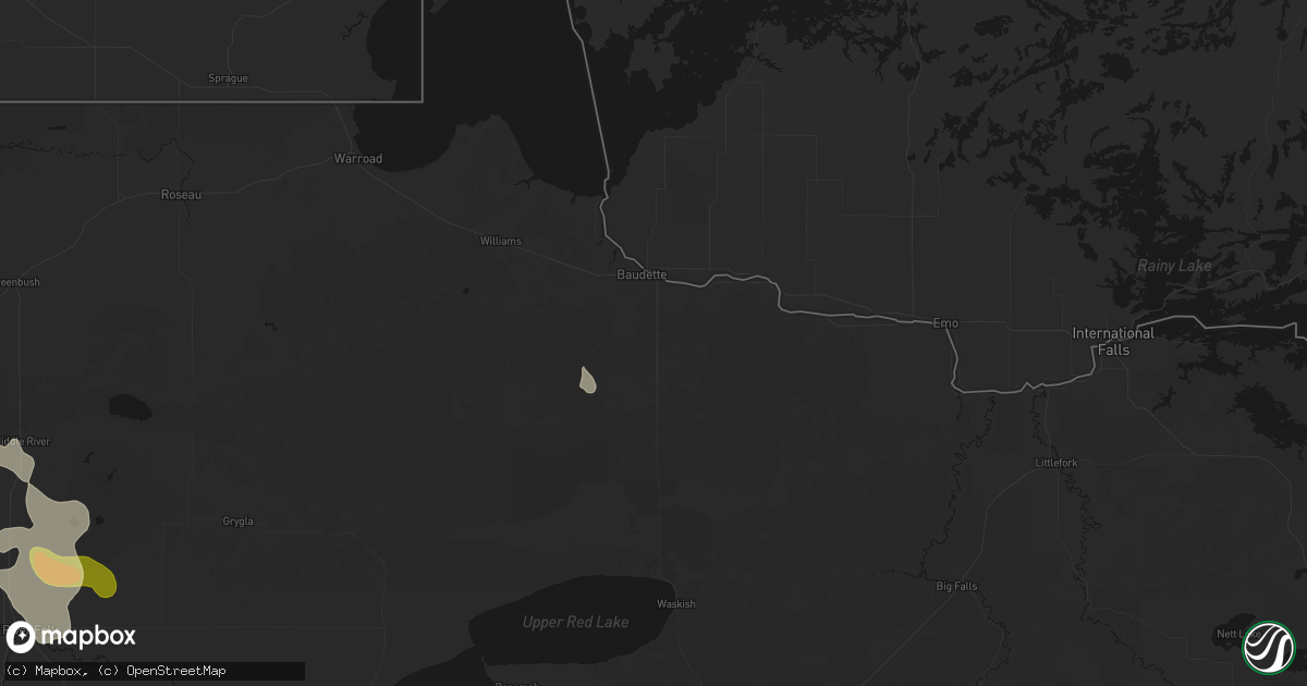Hail map in Baudette, MN on July 6, 2026