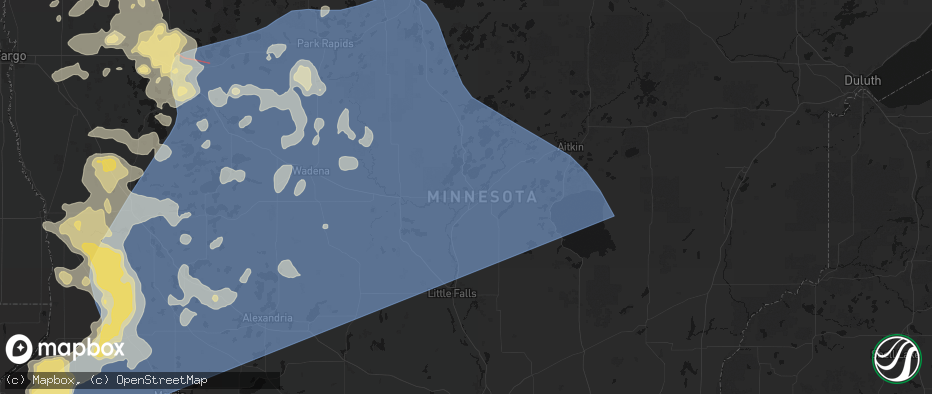 Hail map in Baxter, MN on July 6, 2026