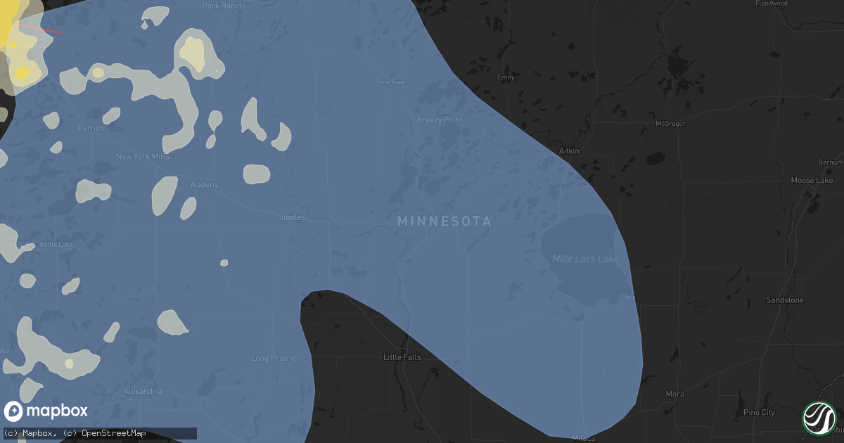 Hail map in Baxter, MN on July 6, 2026