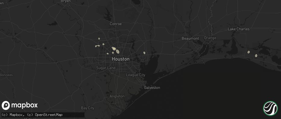 Hail map in Baytown, TX on July 6, 2026