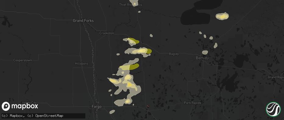 Hail map in Bejou, MN on July 6, 2026
