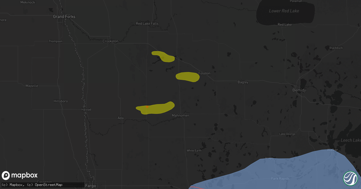 Hail map in Bejou, MN on July 6, 2026