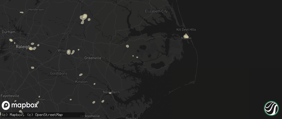 Hail map in Belhaven, NC on July 6, 2026