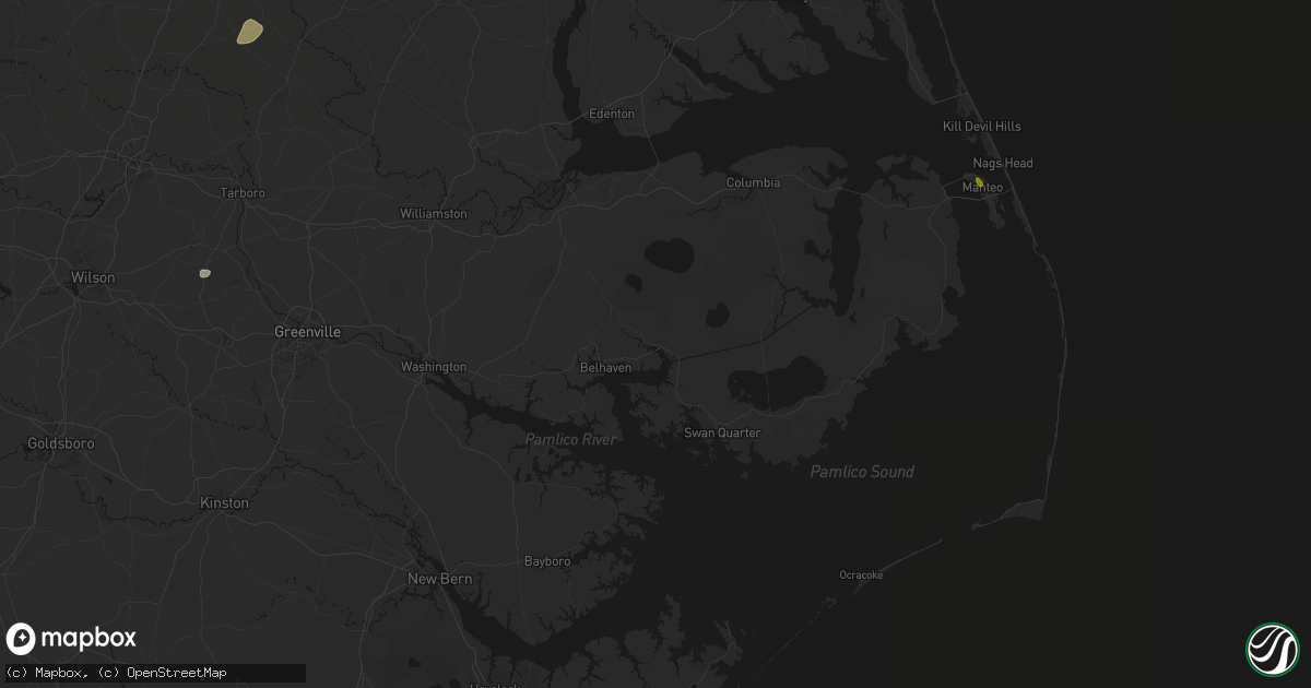 Hail map in Belhaven, NC on July 6, 2026