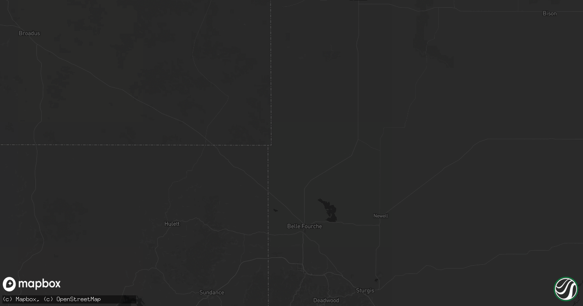 Hail map in Belle Fourche, SD on July 6, 2026