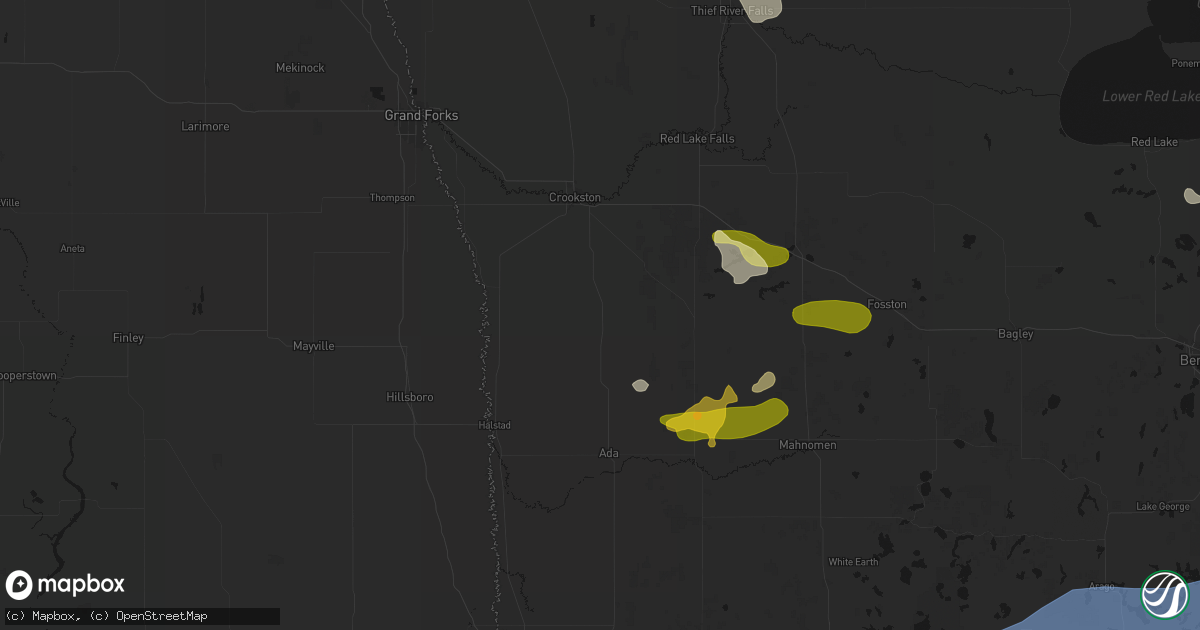 Hail map in Beltrami, MN on July 6, 2026