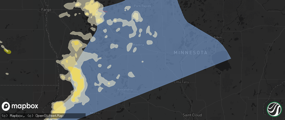 Hail map in Bertha, MN on July 6, 2026