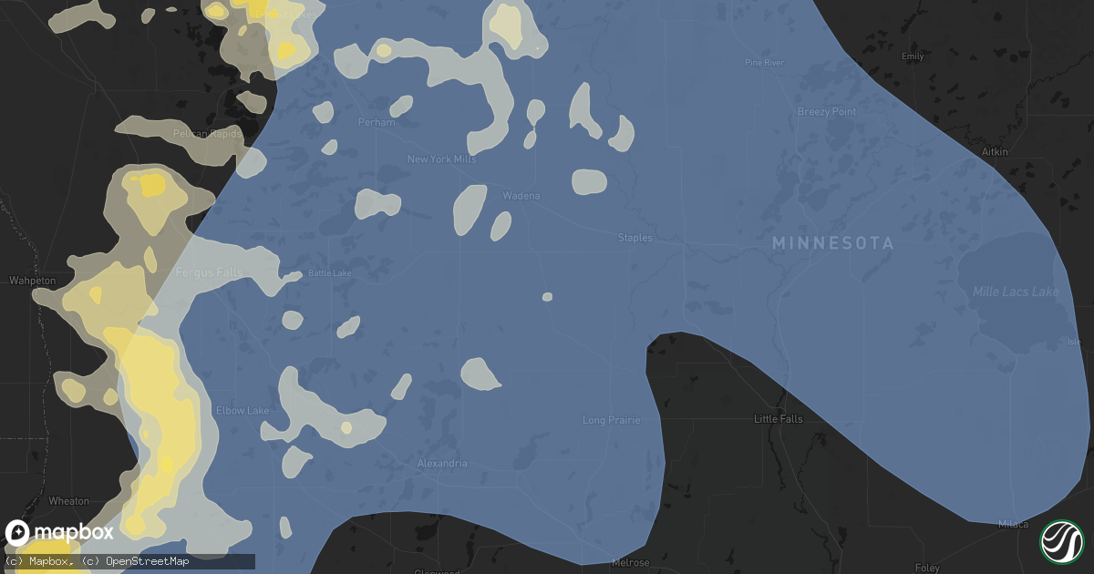 Hail map in Bertha, MN on July 6, 2026