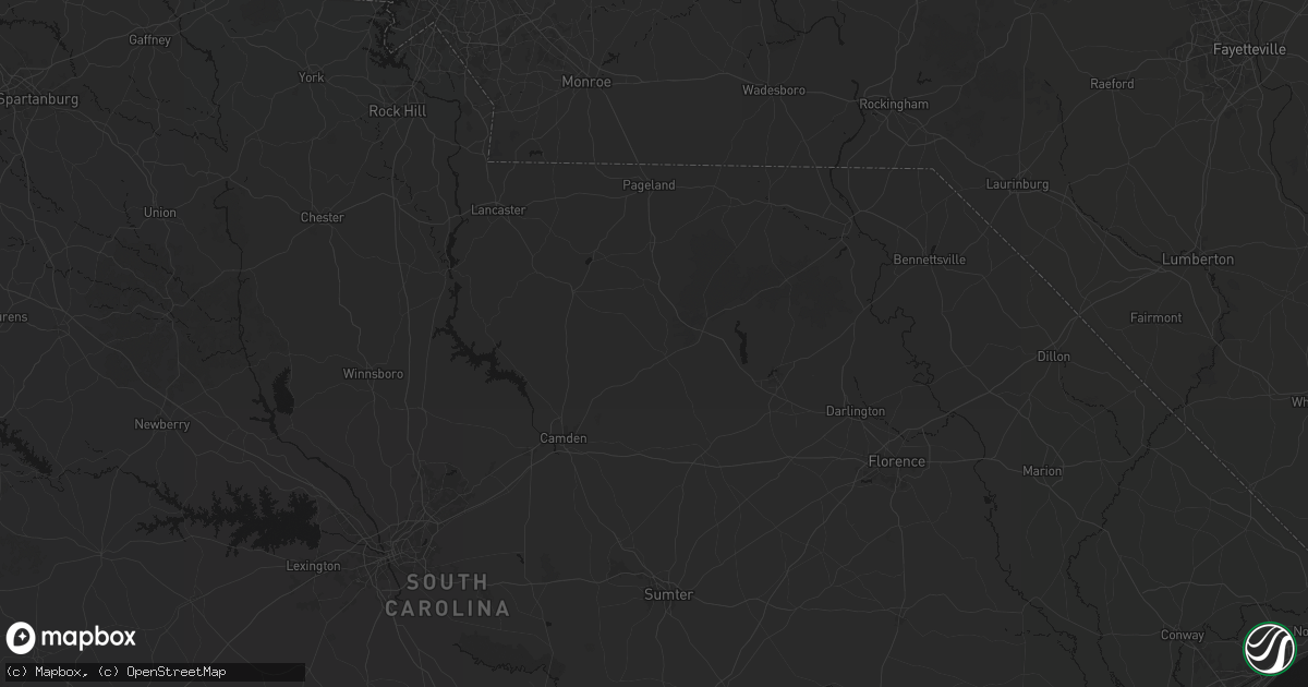 Hail map in Bethune, SC on July 6, 2026