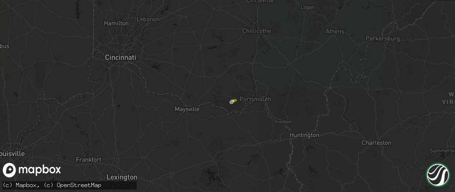 Hail map in Blue Creek, OH on July 6, 2026