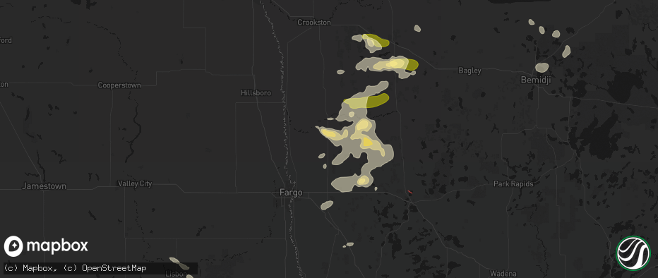 Hail map in Borup, MN on July 6, 2026