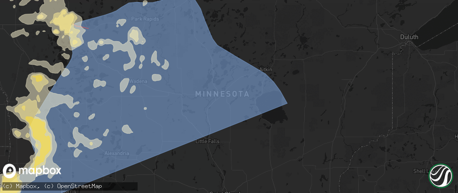 Hail map in Brainerd, MN on July 6, 2026