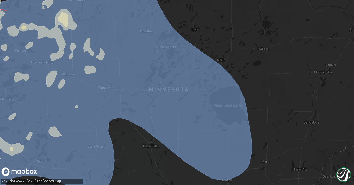 Hail map in Brainerd, MN on July 6, 2026