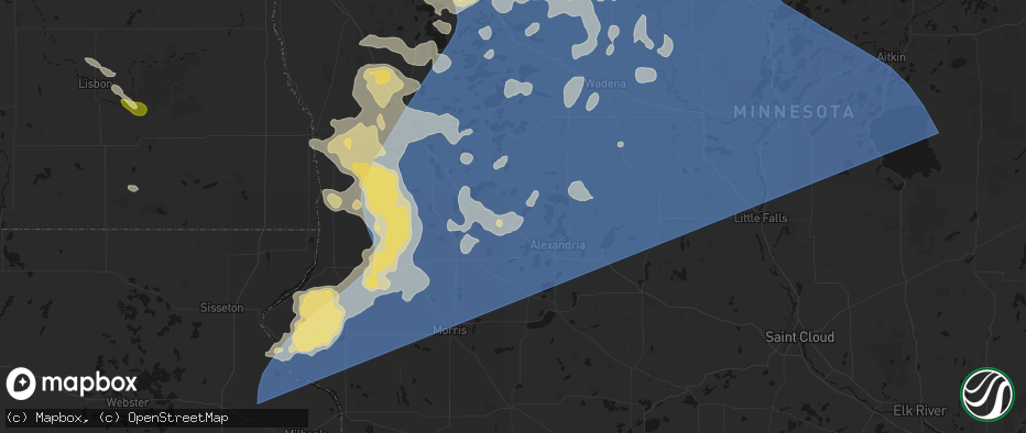 Hail map in Brandon, MN on July 6, 2026