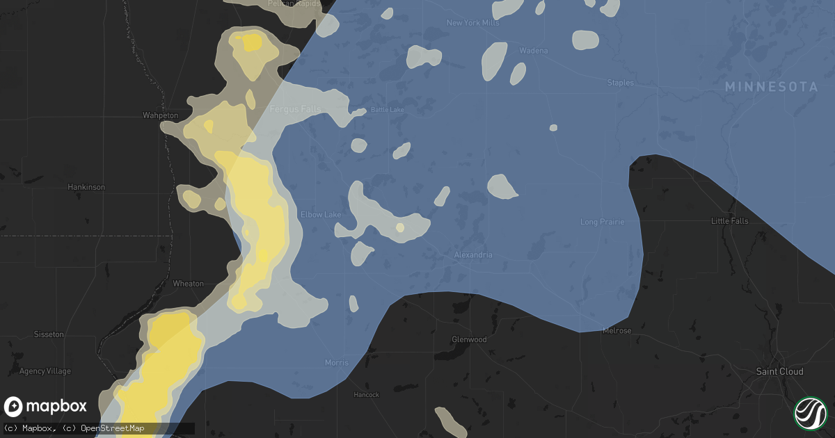 Hail map in Brandon, MN on July 6, 2026