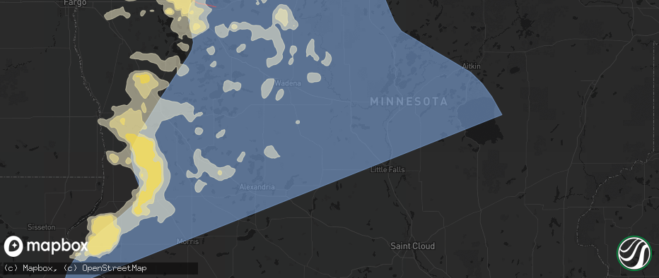 Hail map in Browerville, MN on July 6, 2026