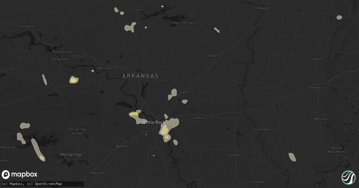 Hail map in Cabot, AR on July 6, 2026