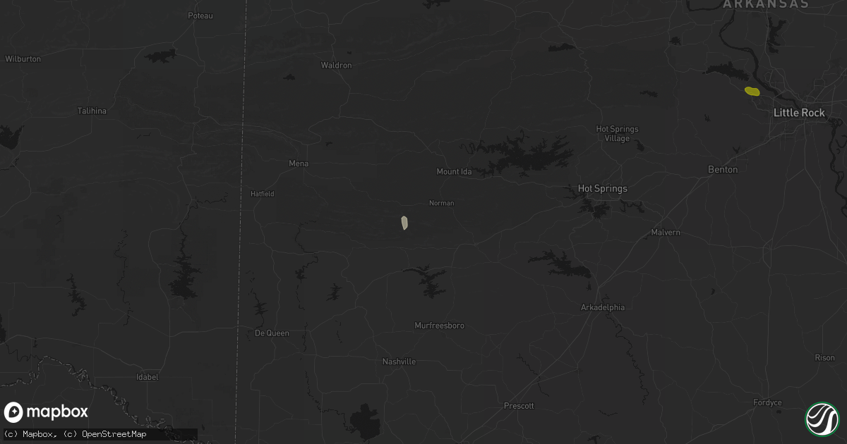 Hail map in Caddo Gap, AR on July 6, 2026