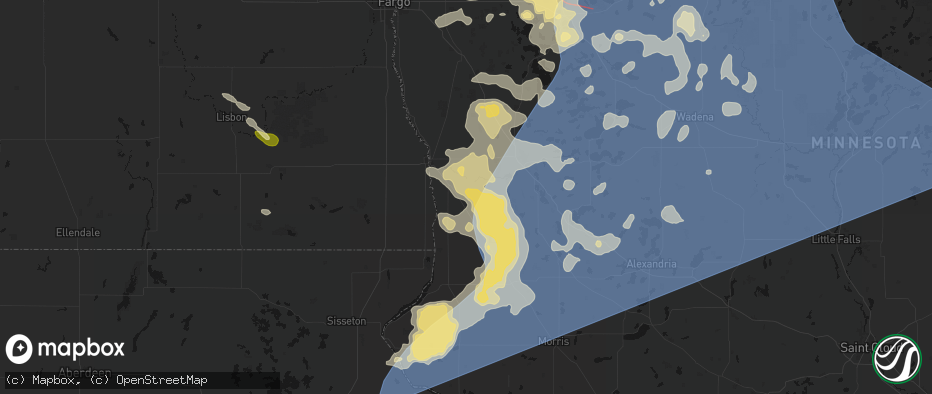 Hail map in Campbell, MN on July 6, 2026