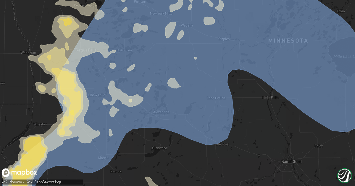 Hail map in Carlos, MN on July 6, 2026