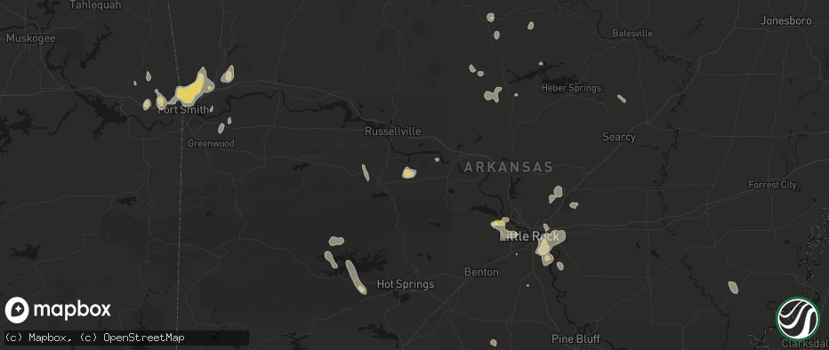 Hail map in Casa, AR on July 6, 2026