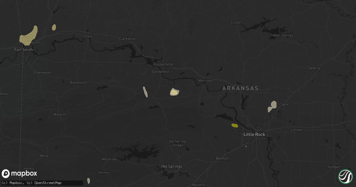 Hail map in Casa, AR on July 6, 2026