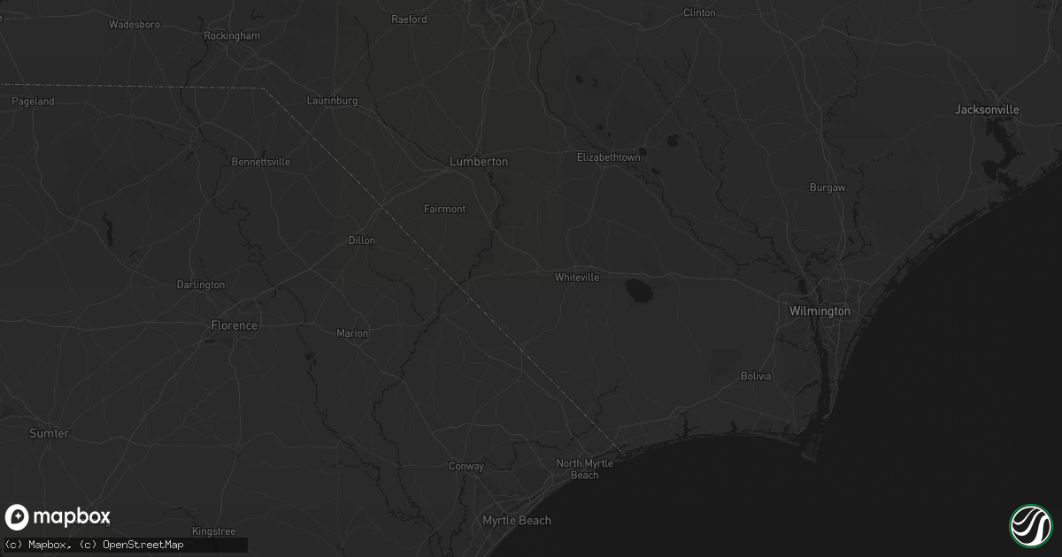 Hail map in Chadbourn, NC on July 6, 2026