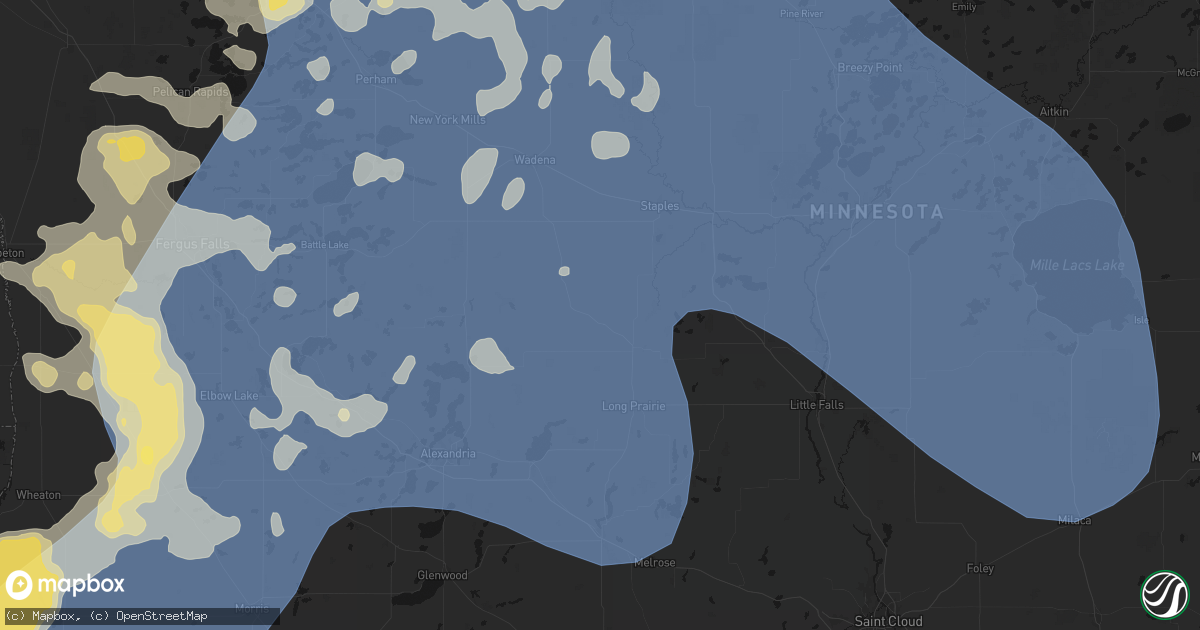 Hail map in Clarissa, MN on July 6, 2026